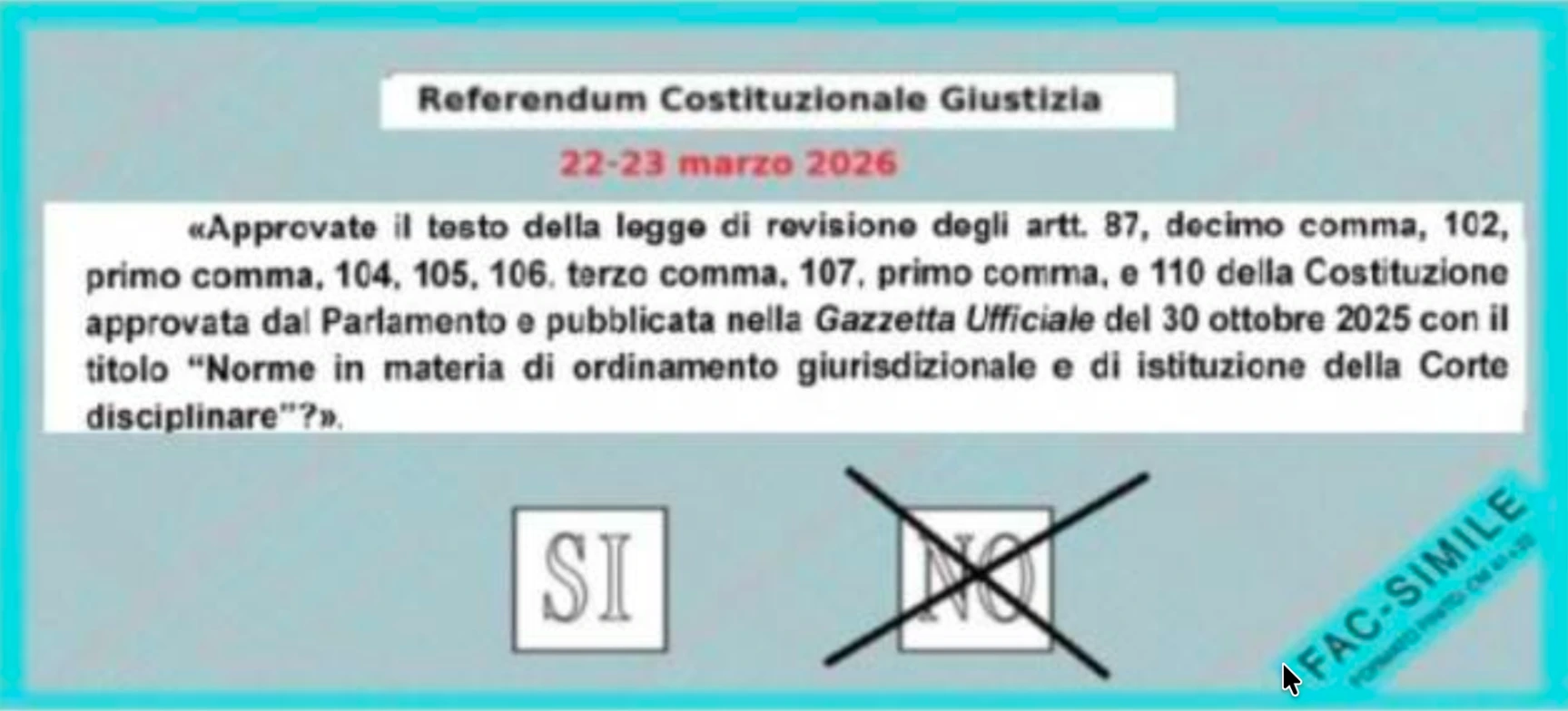 facsimile scheda voto valido